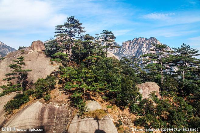 岩青黑奇松怪石安徽旅游标志摄影国内风景摄影旅游摄影自石头山风景